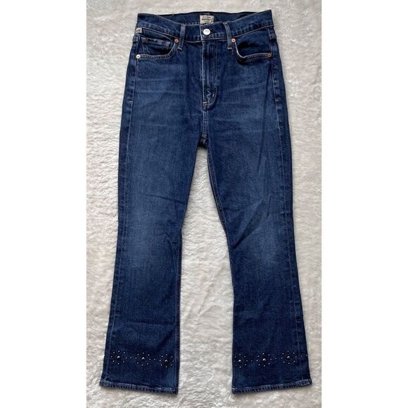Citizens of Humanity COH Demy Cropped Flare Gleams Stud Embellished Jeans, 24 - Picture 10 of 16